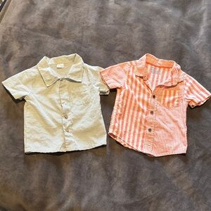 Striped Short Sleeve Button-Up Shirts for Kids